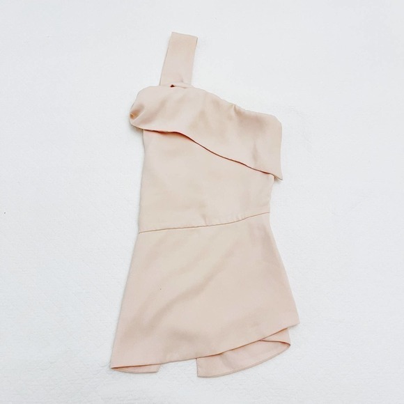 Naked Zebra Nude Pink Assymetrical Tank Top SZL - Picture 2 of 5